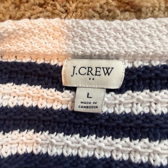 J. Crew Navy and White Striped Cardigan - Picture 2 of 4